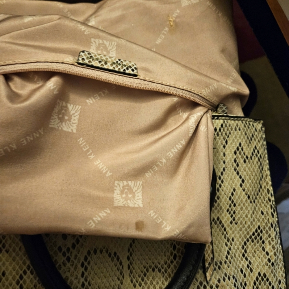 Anne KIein Snake print Handbag + NWT Black Wallet - Picture 9 of 17